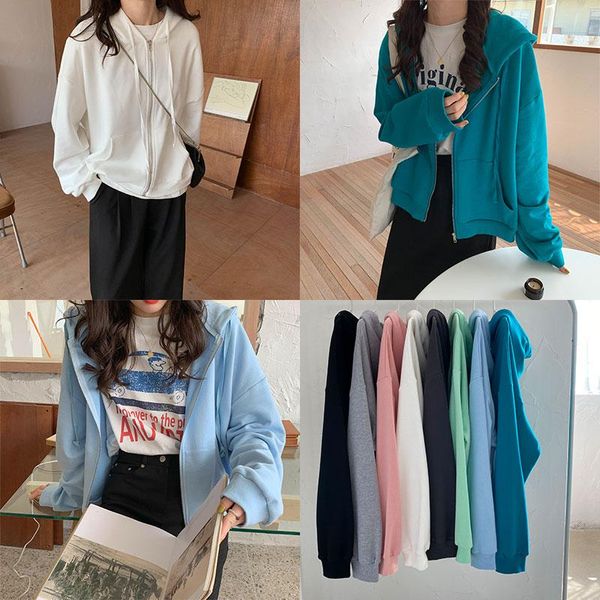 8 colors korean ins style sweatshirt hooded coat 2021 autumn outwear woman loose soild color zipper short jackets womens (x1267, Black;brown
8 colors korean ins style sweatshirt hooded coat 2021 autumn outwear woman loose soild color zipper short jackets womens (x1267, Black;brown
