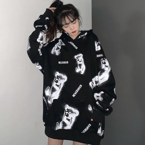 2021 new autumn and winter bear letters printed sweatshirt thickened dark style casual hoodie women afky, Black
2021 new autumn and winter bear letters printed sweatshirt thickened dark style casual hoodie women afky, Black