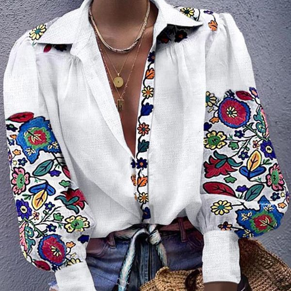 spring autumn casual regular cotton linen flower print womens blouse long lantern sleeve tunic blouse drop shipping, White
spring autumn casual regular cotton linen flower print womens blouse long lantern sleeve tunic blouse drop shipping, White
