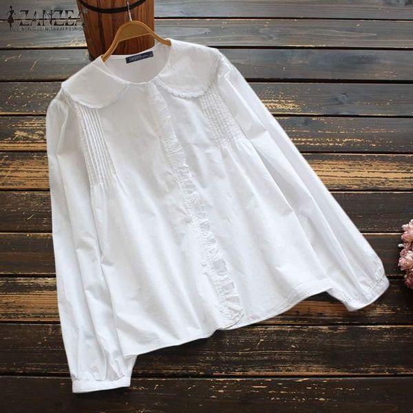 women's blouses & shirts zanzea women full sleeve blouse spring lapel pleated button shirt casual solid ruffle tunic chemise female ov, White
women's blouses & shirts zanzea women full sleeve blouse spring lapel pleated button shirt casual solid ruffle tunic chemise female ov, White