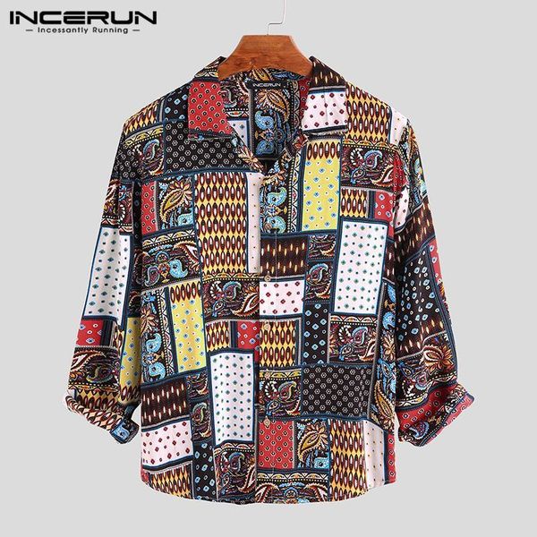 men's casual shirts incerun men printing long sleeve shirt loose streetwear turn down collar hawaiian vacation camisas 2021, White;black
men's casual shirts incerun men printing long sleeve shirt loose streetwear turn down collar hawaiian vacation camisas 2021, White;black