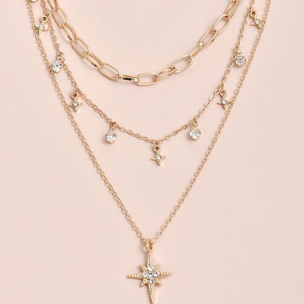 pendant necklaces gold color choker necklace for women 3 layers crystal stars chain & pendants velvet chokers fashion jewelry, Silver
pendant necklaces gold color choker necklace for women 3 layers crystal stars chain & pendants velvet chokers fashion jewelry, Silver