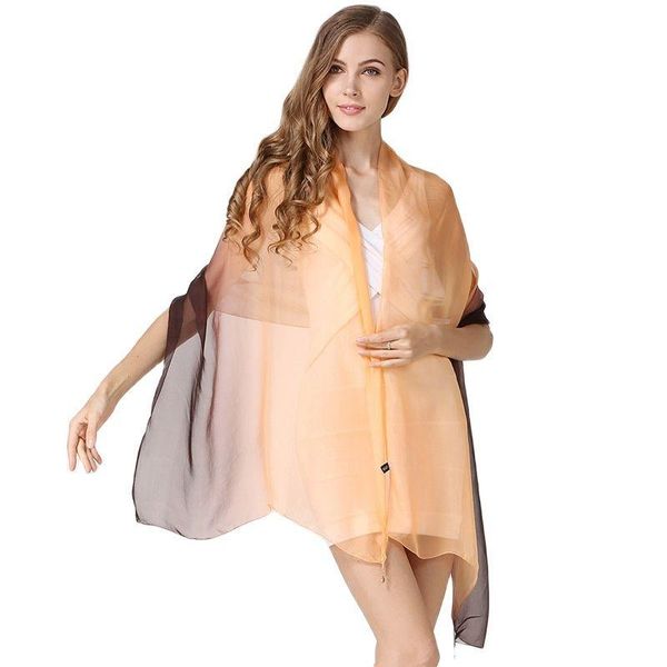 scarves pure silk scarf women 100% mulberry long spring autumn shawl dual use gauze, Blue;gray 
scarves pure silk scarf women 100% mulberry long spring autumn shawl dual use gauze, Blue;gray