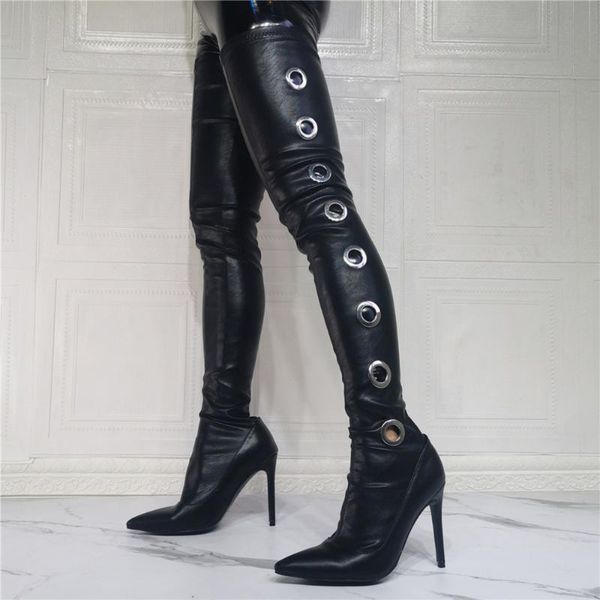 boots over the knee women's shoes thin heel pointed toe 2021 autumn winter high elastic leather boot thigh, Black
boots over the knee women's shoes thin heel pointed toe 2021 autumn winter high elastic leather boot thigh, Black