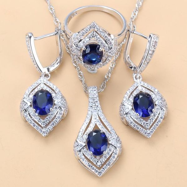 earrings & necklace bridal silver color 3pcs jewelry sets with natural blue stone cz and ring for women costume
earrings & necklace bridal silver color 3pcs jewelry sets with natural blue stone cz and ring for women costume