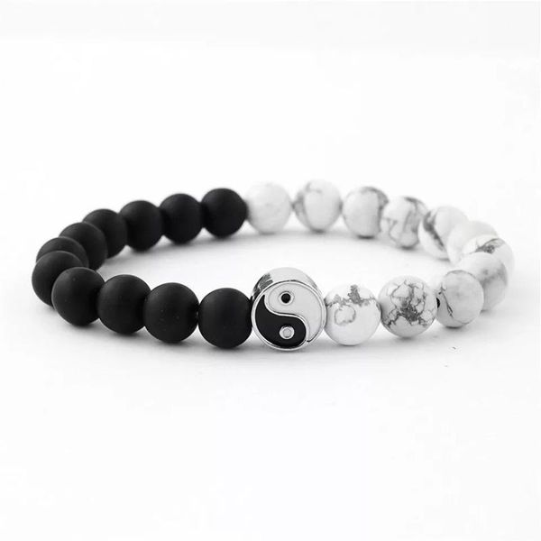charm bracelets distance bracelet classic natural stone white and black yin yang beaded for men women's friend jewelry gift, Golden;silver
charm bracelets distance bracelet classic natural stone white and black yin yang beaded for men women's friend jewelry gift, Golden;silver