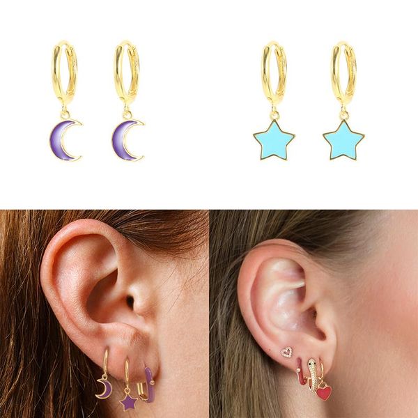hoop & huggie canner star moon enamel drops oil earrings for women 925 sterling silver hoops pendientes plata fine jewelry 2021 trend, Golden;silver
hoop & huggie canner star moon enamel drops oil earrings for women 925 sterling silver hoops pendientes plata fine jewelry 2021 trend, Golden;silver