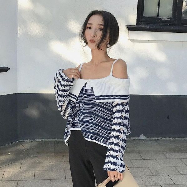 women's sweaters sweater women 2021 autumn spring off shoulder vintage long sleeve fashion loose harajuku slim female lw692, White;black
women's sweaters sweater women 2021 autumn spring off shoulder vintage long sleeve fashion loose harajuku slim female lw692, White;black
