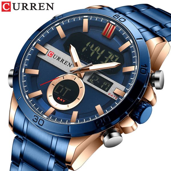 curren dual display men wrist watches luxury brand big dial watch men waterproof male wristwatches relogio masculino 210527, Slivery;brown
curren dual display men wrist watches luxury brand big dial watch men waterproof male wristwatches relogio masculino 210527, Slivery;brown