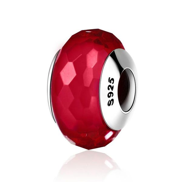 925 sterling silver threaded screw red faceted murano glass beads fitjewelry charm bracelets & necklace, Crystal
925 sterling silver threaded screw red faceted murano glass beads fitjewelry charm bracelets & necklace, Crystal