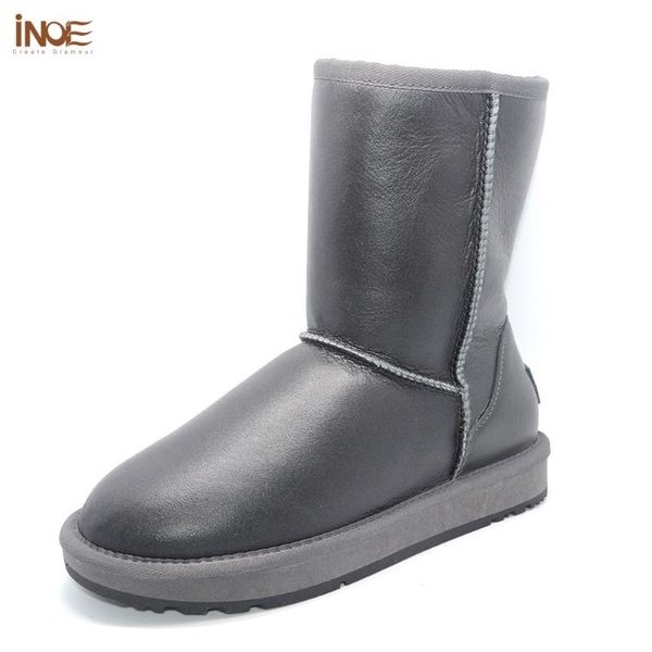 boots inoe waterproof real sheepskin leather wool fur lined women mid-calf winter snow woman shoes grey, Black
boots inoe waterproof real sheepskin leather wool fur lined women mid-calf winter snow woman shoes grey, Black