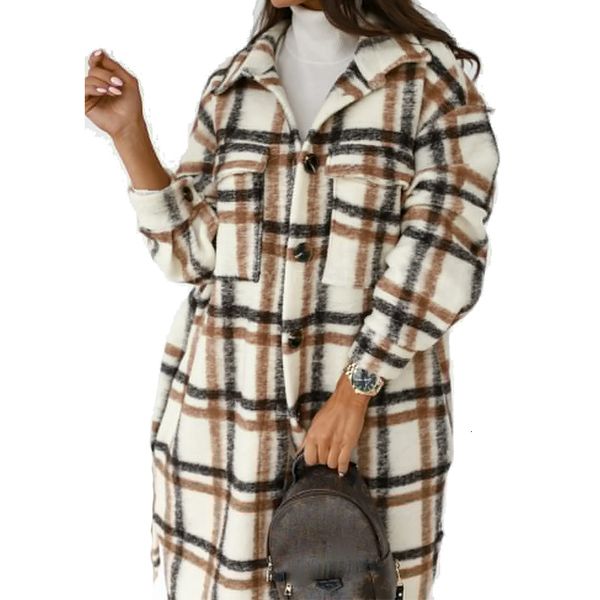 women wool blend coats female plaid long jackets thin autumn spring outwears loose street wear women clothing vintage coat ll248 17hc, Black
women wool blend coats female plaid long jackets thin autumn spring outwears loose street wear women clothing vintage coat ll248 17hc, Black