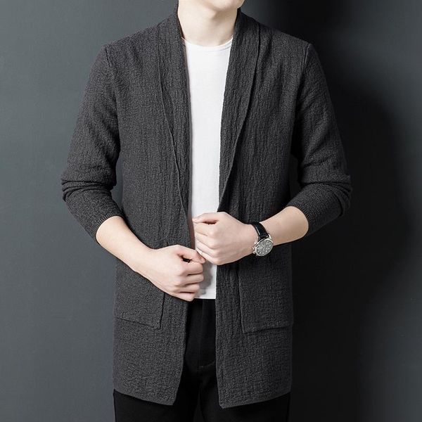 men's sweaters autumn and winter cardigan sweater trend medium long casual coat korean slim fit, White;black
men's sweaters autumn and winter cardigan sweater trend medium long casual coat korean slim fit, White;black