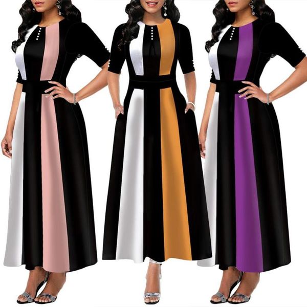 casual dresses dress womens short sleeve color block patchwork buttons decor waist tight maxi vestidos female button robe gift 2021, Black;gray
casual dresses dress womens short sleeve color block patchwork buttons decor waist tight maxi vestidos female button robe gift 2021, Black;gray