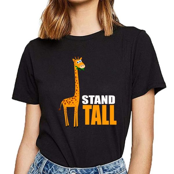 women's t-shirt t shirt women cute giraffe stand tall fit inscriptions custom female tshirt, White
women's t-shirt t shirt women cute giraffe stand tall fit inscriptions custom female tshirt, White