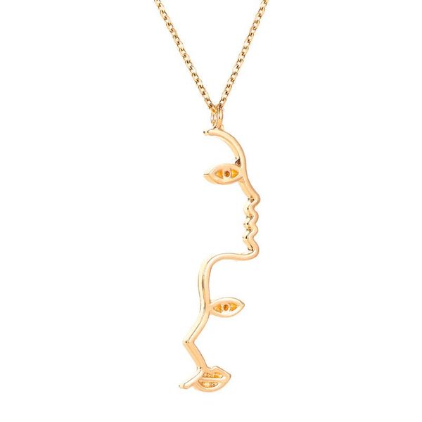 pendant necklaces gold face necklace for women irregular human eye personality geometry chain party gift, Silver
pendant necklaces gold face necklace for women irregular human eye personality geometry chain party gift, Silver