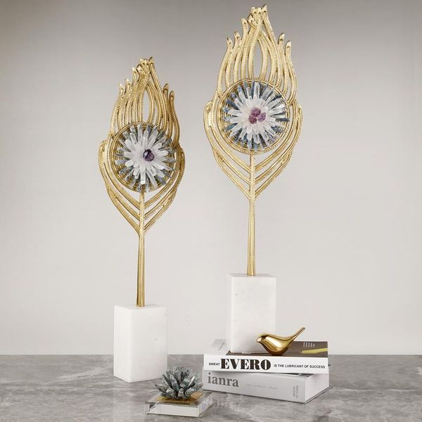 decorative objects & figurines creative peacock feather natural crystal flower living room porch abstract furnishing piece of pure copper ma
decorative objects & figurines creative peacock feather natural crystal flower living room porch abstract furnishing piece of pure copper ma