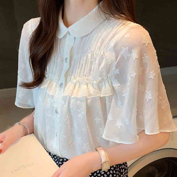 women blouses blusas mujer de moda short sleeve chiffon shirt white shirts d322 210602
women blouses blusas mujer de moda short sleeve chiffon shirt white shirts d322 210602