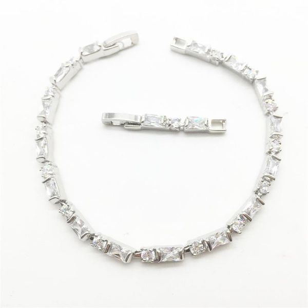 link, chain bracelet classic square white clear cubic zircon for women fashion jewelry factory wholesale, Black
link, chain bracelet classic square white clear cubic zircon for women fashion jewelry factory wholesale, Black