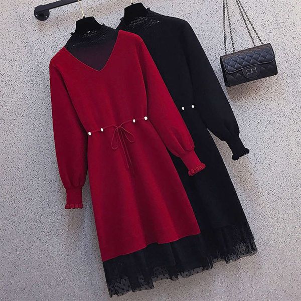 oversized women's dress with fat waist in autumn winter 2020 and thin temperament, Black;gray
oversized women's dress with fat waist in autumn winter 2020 and thin temperament, Black;gray