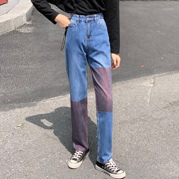women's jeans autumn korean style women vintage denim for color patchwork straight high waist ladies long pants, Blue
women's jeans autumn korean style women vintage denim for color patchwork straight high waist ladies long pants, Blue