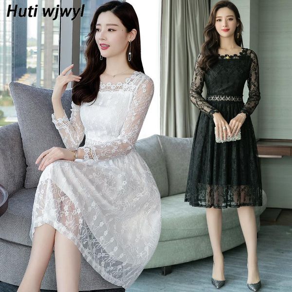 casual dresses 2021 korean white lace midi dress autumn vintage plus size long sleeve women elegant bodycon black party vestidos, Black;gray
casual dresses 2021 korean white lace midi dress autumn vintage plus size long sleeve women elegant bodycon black party vestidos, Black;gray