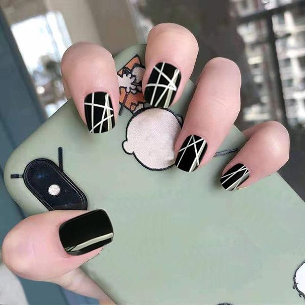 false nails 24 pieces fake art nail tips press on balck and white color short style full cover wedding, Red;gold
false nails 24 pieces fake art nail tips press on balck and white color short style full cover wedding, Red;gold