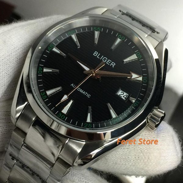 40mm luminous mechanical men watch black dial 24 jewels nh35a steel bracelet seeing glass backcover screwdown crown wristwatches, Slivery;brown
40mm luminous mechanical men watch black dial 24 jewels nh35a steel bracelet seeing glass backcover screwdown crown wristwatches, Slivery;brown