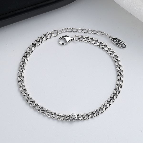 chaosheng s925 sterling silver chain smiling face bracelet minority design student simple cool temperament hand decoration female, Golden;silver
chaosheng s925 sterling silver chain smiling face bracelet minority design student simple cool temperament hand decoration female, Golden;silver