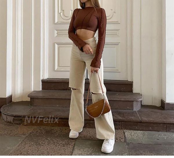 women's jeans kalenmos 2021 summer casual wide leg pants loose high waist trousers vintage straight ripped mom baggy, Blue
women's jeans kalenmos 2021 summer casual wide leg pants loose high waist trousers vintage straight ripped mom baggy, Blue