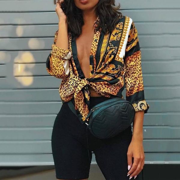 women's blouses & shirts autumn fashion women elegant shirt female leopard printing tied front long sleeve casual blouse, White
women's blouses & shirts autumn fashion women elegant shirt female leopard printing tied front long sleeve casual blouse, White