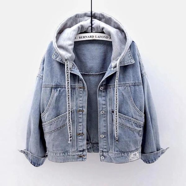 women's jackets denim jacket women spring autumn short girl student hooded jean female long sleeve pocket all-match outerwear, Black;brown
women's jackets denim jacket women spring autumn short girl student hooded jean female long sleeve pocket all-match outerwear, Black;brown