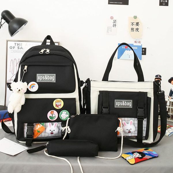 backpack 4 pcs large capacity schoolbag female elementary school junior high stationery bag handbag
backpack 4 pcs large capacity schoolbag female elementary school junior high stationery bag handbag