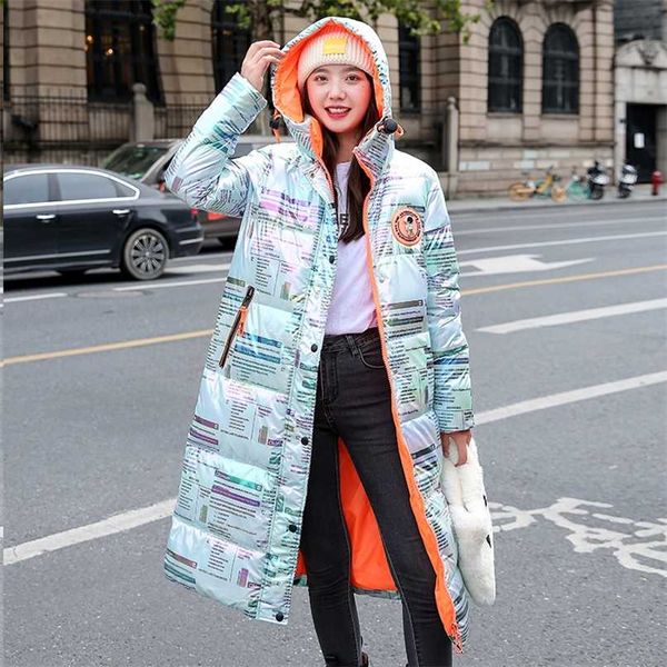 winter thick womne's long parka glossy hooded casual female cotton padded jacket letter print shiny zipper puffer coat 211216, Black
winter thick womne's long parka glossy hooded casual female cotton padded jacket letter print shiny zipper puffer coat 211216, Black