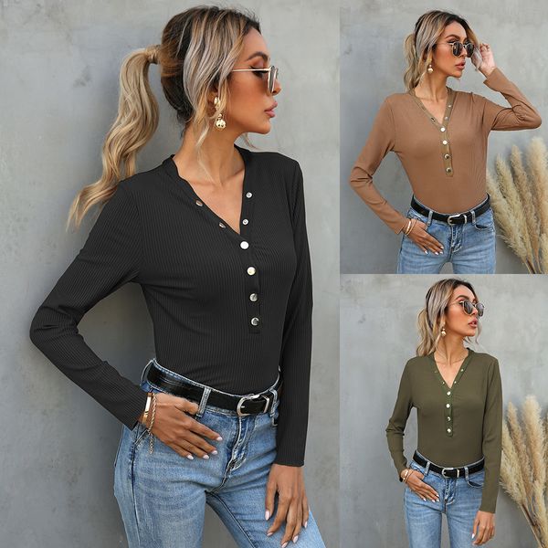 women's long sleeve t-shirt spring autumn buttons v-neck slim crop 2021 fashion pure color casual street new t-shirt 210302, White
women's long sleeve t-shirt spring autumn buttons v-neck slim crop 2021 fashion pure color casual street new t-shirt 210302, White