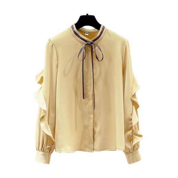 women's blouses & shirts stand collar shirt for women 2021 spring autumn elegant bow tied ruffled long sleeve blouse office lady top, White
women's blouses & shirts stand collar shirt for women 2021 spring autumn elegant bow tied ruffled long sleeve blouse office lady top, White