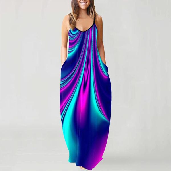casual dresses fashion summer maxi dress printed spaghetti strap sundress sleeveless v neck loose vestidos female robe femme, Black;gray
casual dresses fashion summer maxi dress printed spaghetti strap sundress sleeveless v neck loose vestidos female robe femme, Black;gray