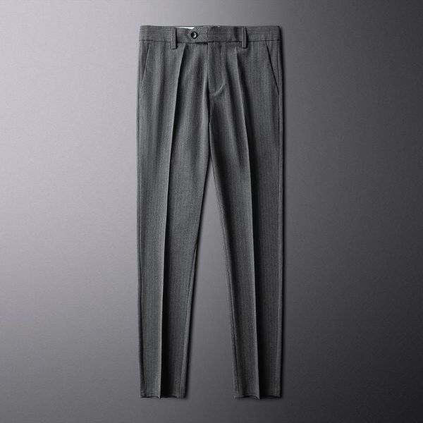 men's pants boutique spring summer luxury men casual pinstripe british business office wear, Black
men's pants boutique spring summer luxury men casual pinstripe british business office wear, Black