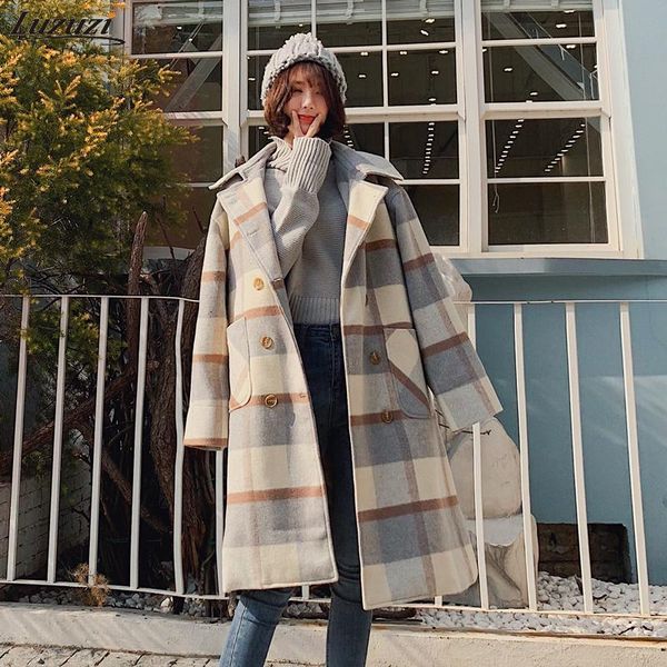 women's wool & blends luzuzi plaid coat women 2021 winter loose thicken retro elegant turn-down collar womens long coats outwea, Black
women's wool & blends luzuzi plaid coat women 2021 winter loose thicken retro elegant turn-down collar womens long coats outwea, Black