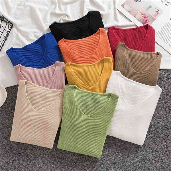 women sweaters fall thin knitting underwear v-neck pullovers long sleeve casual knitting sweater for women autumn, White;black
women sweaters fall thin knitting underwear v-neck pullovers long sleeve casual knitting sweater for women autumn, White;black