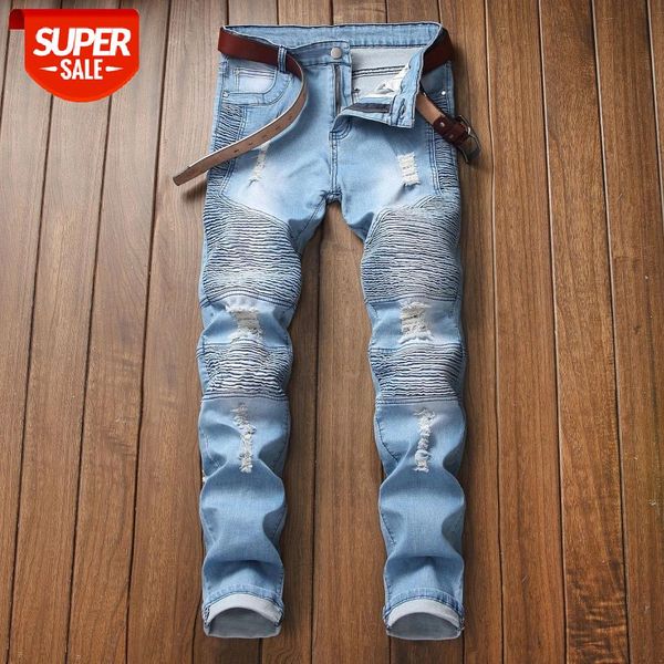 denim moto bike straight rippe hole jeans for men's size 28-38 40 42 2021 autumn spring hip hop punk rock streetwear trouers #wd0a, Black
denim moto bike straight rippe hole jeans for men's size 28-38 40 42 2021 autumn spring hip hop punk rock streetwear trouers #wd0a, Black