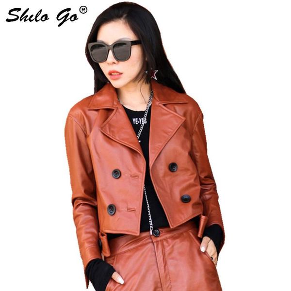 women's jackets shilo go leather jacket womens spring fashion sheepskin genuine coat lapel collar long sleeve double breasted loose, Black;brown
women's jackets shilo go leather jacket womens spring fashion sheepskin genuine coat lapel collar long sleeve double breasted loose, Black;brown