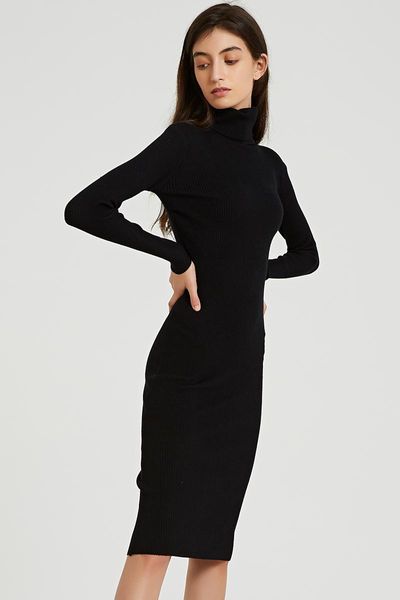 casual dresses autumn winter turtleneck knee-length solid sweater dress women knit long sleeve women's slim midi, Black;gray
casual dresses autumn winter turtleneck knee-length solid sweater dress women knit long sleeve women's slim midi, Black;gray