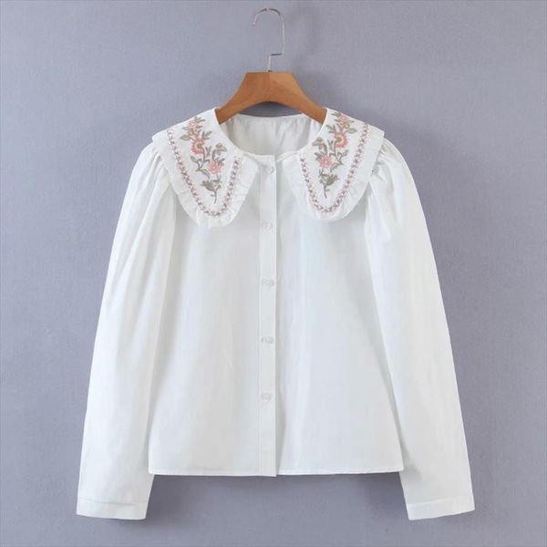 spring flower embroidery peter pan women shirts collar white long sleeve lady loose blusas s8591
spring flower embroidery peter pan women shirts collar white long sleeve lady loose blusas s8591