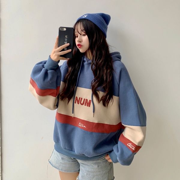 women's sweater autumn winter 2020 korean edition student embroidery women's casual stitching color contrast coat, Black
women's sweater autumn winter 2020 korean edition student embroidery women's casual stitching color contrast coat, Black