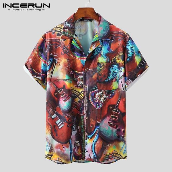 men's casual shirts incerun summer men printed shirt lapel short sleeve streetwear 2021 hawaiian button breathable camisas s-5xl, White;black
men's casual shirts incerun summer men printed shirt lapel short sleeve streetwear 2021 hawaiian button breathable camisas s-5xl, White;black