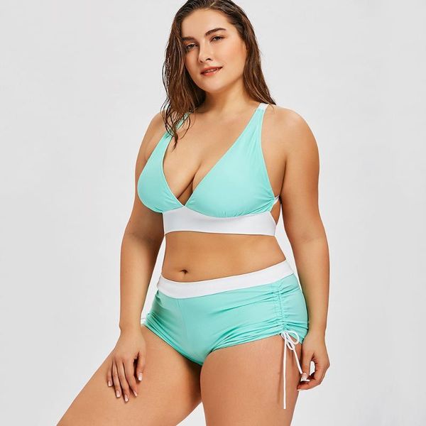 women's swimwear women padded beach suit striped bikini set self-tie plus size boyshort, White;black
women's swimwear women padded beach suit striped bikini set self-tie plus size boyshort, White;black