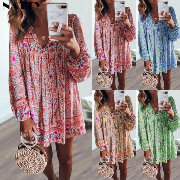 casual dresses women summer spring 2021 v neck print patchwork boho beach dress flare wrist sleeve h line knee-length, Black;gray
casual dresses women summer spring 2021 v neck print patchwork boho beach dress flare wrist sleeve h line knee-length, Black;gray