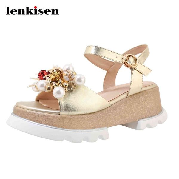 dress shoes lenkisen 2021 gladiator pearl metal decorations sweet peep toe thick bottom wedges platform med heels ankle straps sandals l7f6, Black
dress shoes lenkisen 2021 gladiator pearl metal decorations sweet peep toe thick bottom wedges platform med heels ankle straps sandals l7f6, Black