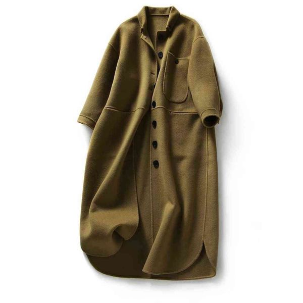 main women's wear 2021 spring and autumn temperament wool coat simple posture thin shirt middle long, Black
main women's wear 2021 spring and autumn temperament wool coat simple posture thin shirt middle long, Black